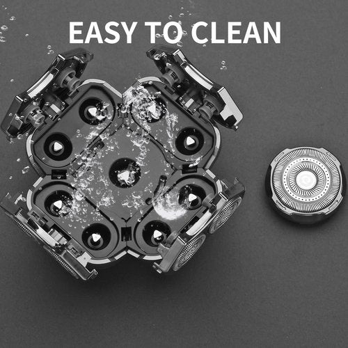 9 Blades Head Shaver Men's Electric Shaver Replacement Heads Universal Replacement Blade Head Electric Razor for Men (9D Silvery)