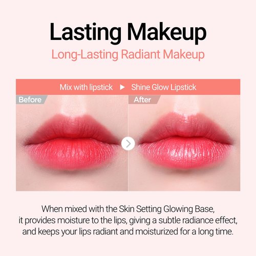 JUNG SAEM MOOL Skin Setting Glowing Base 1.35 Fl Oz, Hydrating Primer with Fine Pearls for Radiant Glow, Pore-Smoothing Pink Flower Complex, Makeup Base for Dry and Combination Skin, Korean Makeup