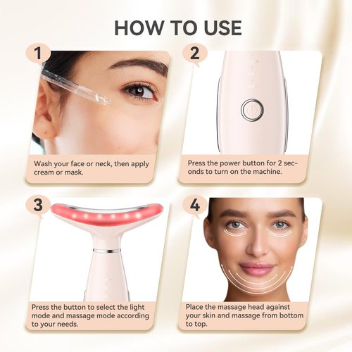 Neck Face Massager, Portable Face Sculpting Tool, 3 Modes Facial Massager, Face Massager Tool for Skin Care (Nude)