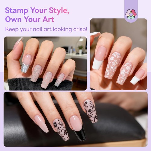 SAVILAND Nail Stamping Gel Polish Kit: 6 Colors Nail Stamping Polish Gel with French Tip Tool Silicone Stamp 8ML Stamper Polishs Gels Painting Gels Nails Kit for DIY Nails Art Design