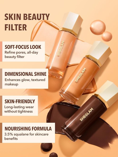 **SHEGLAM Sunburst Glow Mixer - 4-IN-1 Liquid Glow Complexion Booster, Vegan & Cruelty-Free | Medium Tan Neutral**