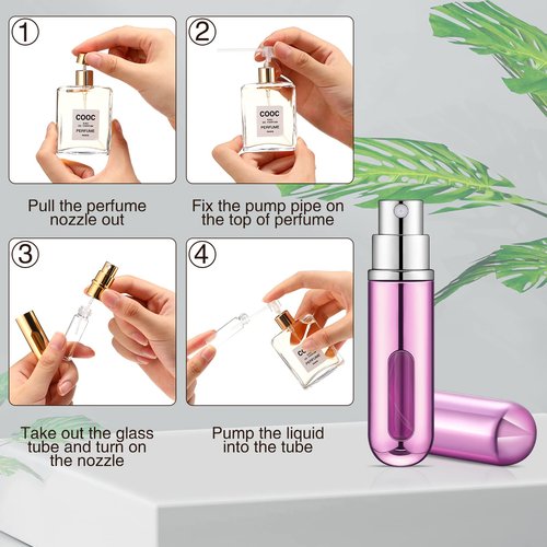 Remerry 30 Pcs 5ml Refillable Perfume Atomizer Mini Refillable Spray Bottle with 10 Refill Dispenser Pump Transfer Tool Portable Small Plastic Scent Pump Bottle for Travel Outgoing(Multi Colors)