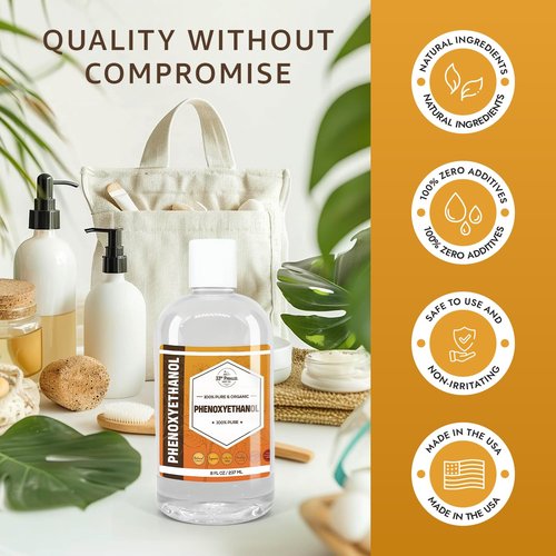 PHENOXYETHANOL Preservative Liquid (32 oz) Paraben-Free; Formaldehyde-Free; Water & Oil Soluble | Suitable for Soap Making, Lotions, Conditioners, Creams | Keeps Products Fresh & Safe | 32 Ounces