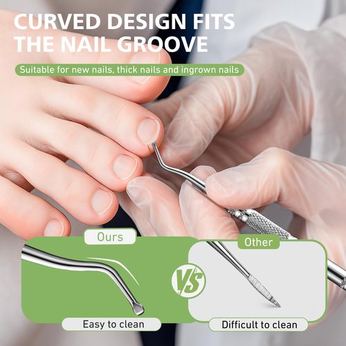 BALUCA Toenail File for Thick Nails & Ingrown Relief | Heavy Duty Metal Emery Board with Toenail Lifter for Seniors, Coarse Grit & Durable Stainless Steel Design (Silver, 1.0, Count, 180/240 Grit)