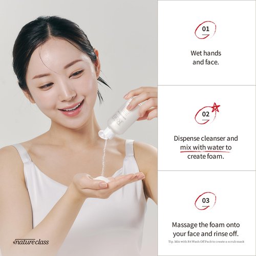 NATURECLASS R60 Rice Enzyme Face Wash Powder – Exfoliating Facial Cleanser with Rice Bran Extract, Gentle Powder Wash for Sensitive Skin, Deep Pore Care, Korean Skin Care, Fragrance Free, 1.76oz