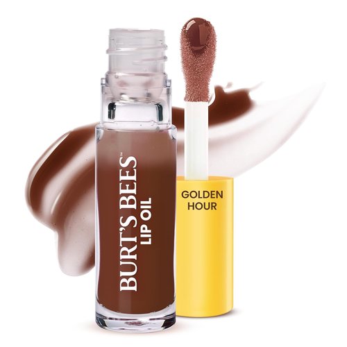 Burt's Bees Lip Oil - Golden Hour Hydration | Nourishing, Non-Sticky Formula with Jojoba Oil, 0.15 oz