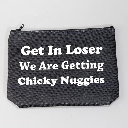 LEVLO Funny Chicken Nuggets Gifts Get In Loser Makeup Bags For Best Friend Christmas Gifts (Buggies+black)
