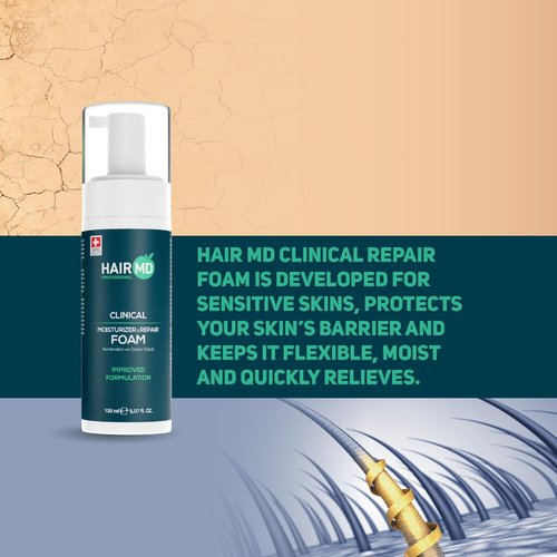 HairMD Transplant Clinical Foam - 150ml Men's Hair Growth Formula - Nourishes and Repairs Post-Transplant Scalp - Gentle Cleansing for Sensitive Skin