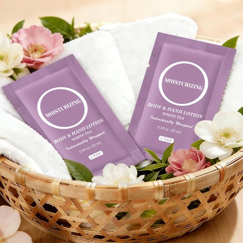 Travel Body Lotion, Individually Wrapped Hand Cream Lotion Bulk, Nourishing Extra Dry Skin Mini Small Packet Size Shower Moisturizer Lotion Toiletries for Travel, Hotel Homeless 0.34 oz (Pack of 30)