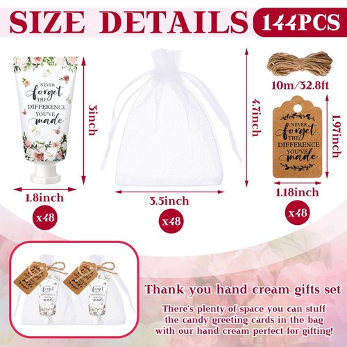 Dansib 48 Sets Employee Appreciation Gifts Thank You Team Gifts Hand Mini Lotion Bulk Inspirational Travel Size Hand Cream for Employee Staff Coworker Team Teacher Party Favors(Elegant)