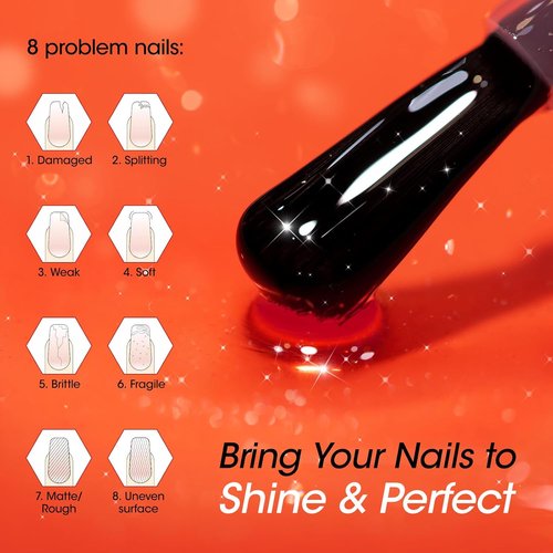 Gellen Active Glow Nail Polish - One Step Ridge Filler & Strengthener with Pomegranate Seed Oil | Ultra-Glowy Rose Shine, 0.54 Fl Oz