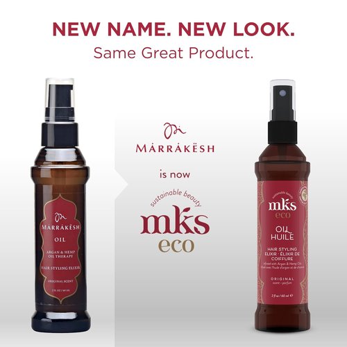 MKS Eco Oil - Hair Styling Elixir with Moroccan Argan & Hemp Seed Oils - Nourish, Control Frizz & Enhance Smoothness - Vegan & Cruelty-Free