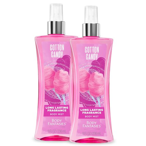 Body Fantasies Cotton Candy Fragrance Body Spray - 8 Fl Oz | Pack of 2 for Sweet All-Day Scent