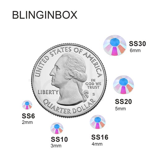 Blinginbox 5000pcs Flatback Rhinestones,Resin Non Hotfix Rhinestones Large Quantity Wholesale for Crafts DIY Creative Design,Clothes,Makeup,Nail Art (6mm=0.24",Transparent Clear AB)