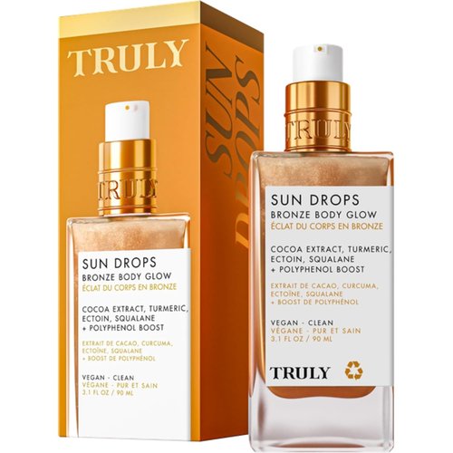 Truly Sun Drops | Bronze Body Glow Oil - Hydrating Shimmer with Turmeric & Cocoa Extract, Lightweight Formula for All Skin Tones