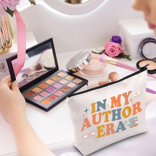 Novel Writer Author Makeup Bag Writer Themed Gift Novelist Author Gifts For Women Writer Author Novelist Cosmetic Bag (IN MY AUTHOR)