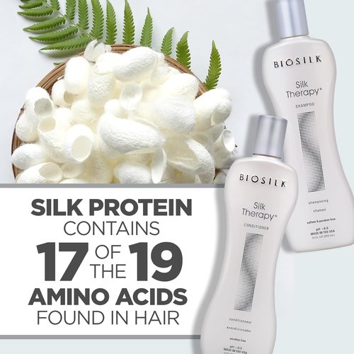 BioSilk Silk Therapy Duo Set - Gentle Shampoo & Conditioner for Shiny, Moisturized Hair | 12 Oz Each