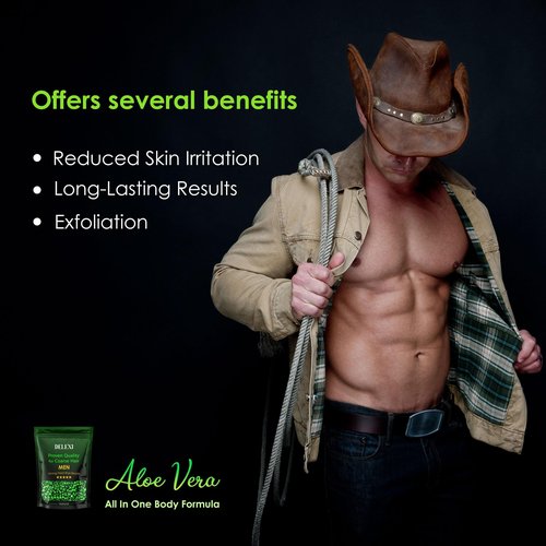 DELEXI Men’s Waxing Kit for Coarse Back & Chest Hair – New Heavy-Duty Edition – Home Waxing System for Couples & Male Grooming – Includes Analog Warmer & Precision Tools for Beard & Brows