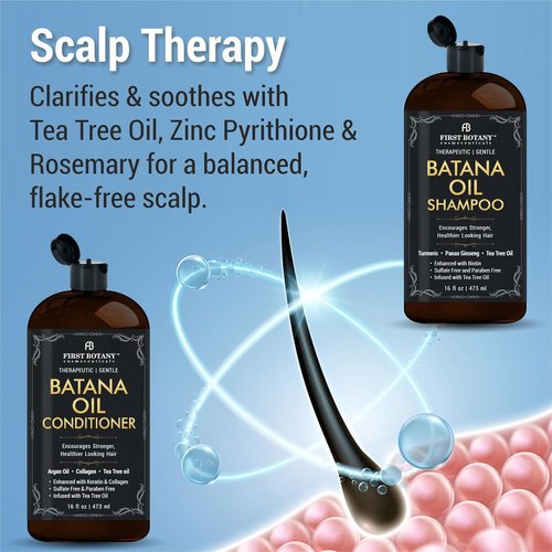 Batana Oil Shampoo & Conditioner - Sulfate-Free Formula for Hair Growth & Dandruff Relief - 16 fl oz x 2
