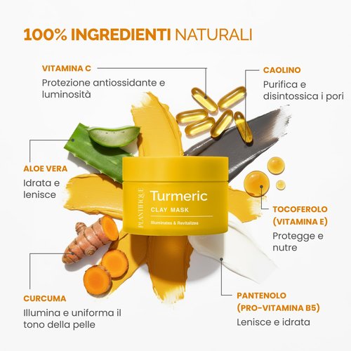 PLANTIFIQUE Korean Turmeric Clay Mask with Vitamin C for Face & Body – Targets Dark Spots, Refines Pores & Hydrates – Mascarilla de Arcilla – Includes Spatula – 110g / 3.88 oz