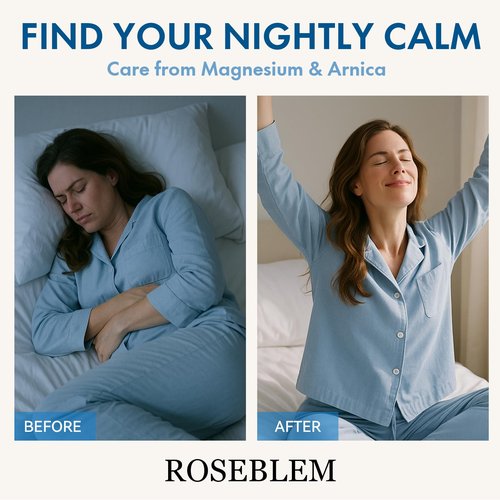 Roseblem Magnesium Cream with Arnica & Lavender – Muscle Relief, Relaxation & Sleep Support, Gentle Moisturizing Cream with Shea Butter & Jojoba Oil for Sensitive Skin, Natural Daily Use, 3.53oz