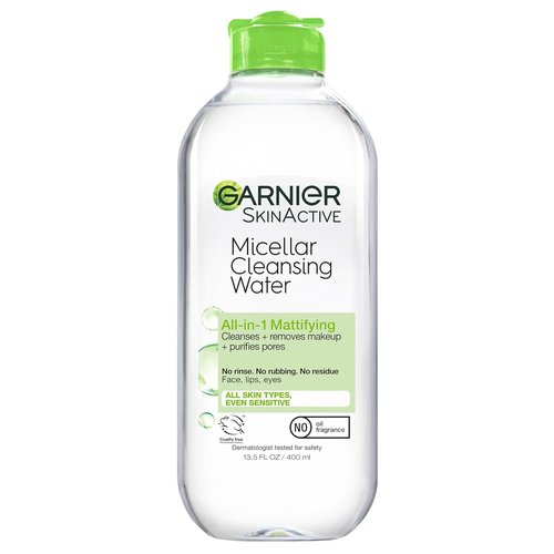 Garnier Micellar Water - Oily Skin Facial Cleanser & Makeup Remover | Mattifying, 13.5 Fl Oz