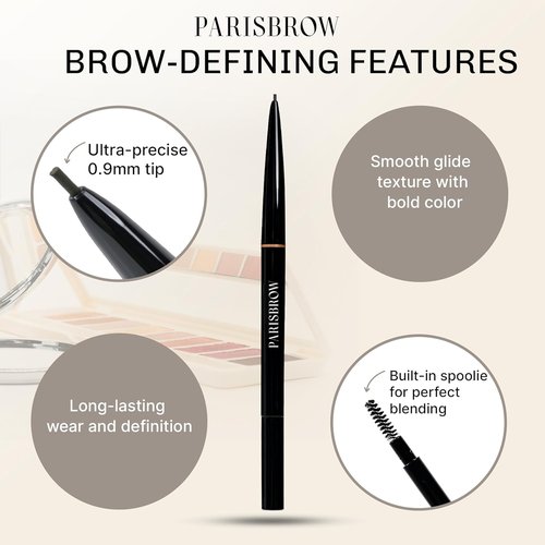 PARISBROW Slim Brow Pencil - Ultra-Fine 0.9mm Tip in Terracotta Brown for Precision Eyebrows