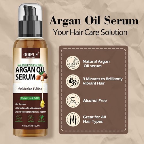 **Argan Oil Hair Serum by Regine Switzerland - Moisturizing & Anti-Frizz Treatment for Dry, Damaged Hair**