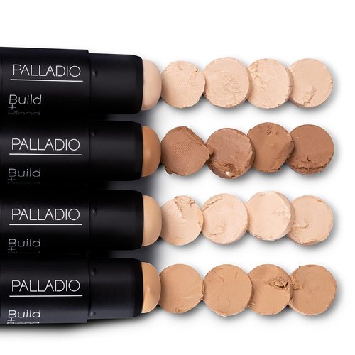 Palladio BUILD & BLEND Foundation Stick - Medium Coverage Contour for a Natural Shine-Free Finish | 0.25 Oz (Almond)