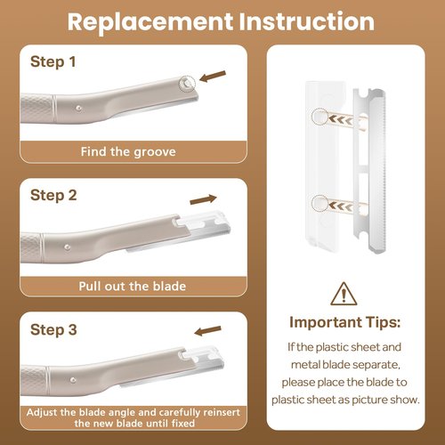 COSYLIFE Eyebrow Razor Dermaplaning Tool with 10 Blade Refills Exfoliating Face Razors for Women Facial Razor for Peach Fuzz and Eyebrow Hair Removal