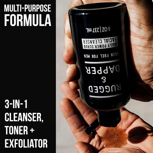 RUGGED & DAPPER Daily Men's Face Wash & Scrub - Deep Exfoliating Cleanser for Breakouts - 5 Month Supply