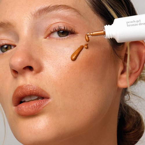 Ere Perez - Peach Gel Bronze Drops | Illuminate, Soothe, Protect | Watermelon Seed Oil | Vegan, Cruelty-Free, Clean Beauty Safe for All Skin Types (Golden Hour; 1 fl oz | 30 ml)