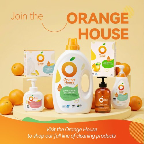ORANGE HOUSE Liquid Hand Soap with Natural Food-Grade Orange Oil, Fresh Smell, 12 Fl Oz (3 Pack)