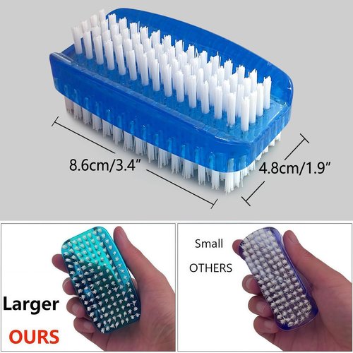 Nail Brush for Cleaning Fingernails Two Sided Fingernail Scrub Brush Soft Stiff Nylon Bristles Scrubber Brush for Hand and Under Nails,4 Pack