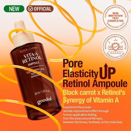 Goodal Black Carrot VITA-A Retinol Ampoule 30ml - Hydrating Facial Serum for Glowing Skin