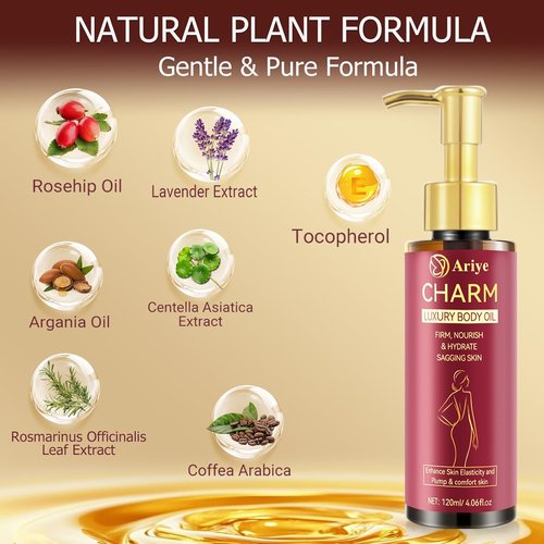 Regine Switzerland Body Firming Oil - Glow-Remedy Hydrating Treatment for Arms, Legs & Stomach | 4.06 Oz