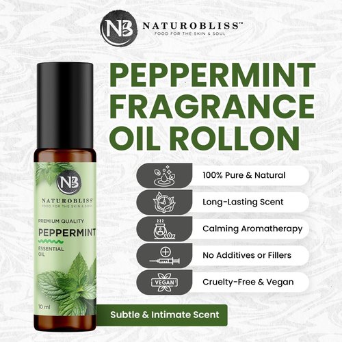 NaturoBliss Peppermint Essential Oil Roll-On - Refreshing Aromatherapy, 10 ml