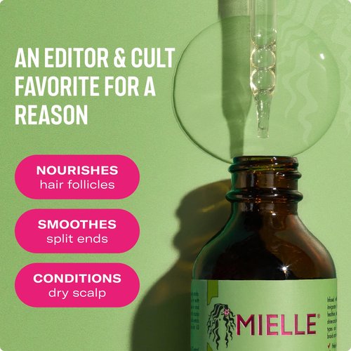 Mielle Organics Rosemary & Mint Hair Oil - Strengthening Biotin Infused Treatment for Frizzy Hair | 2 Ounce