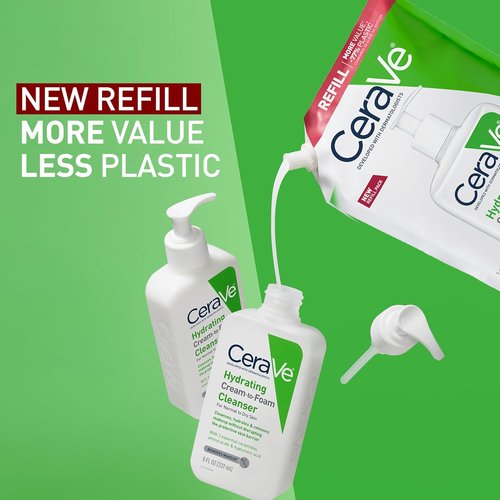 CeraVe Hydrating Cream To Foam Cleanser - Fragrance-Free Face Wash For Dry Skin, 16 Oz