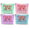 4 Pcs Bestie Trip Makeup Bag Funny Girls Trip Favors Girls Weekend Bestie Gifts Summer Vacation Birthday Christmas Graduation Cosmetic Bag Bachelorette Party Friendship Gifts for Women BFF Bride