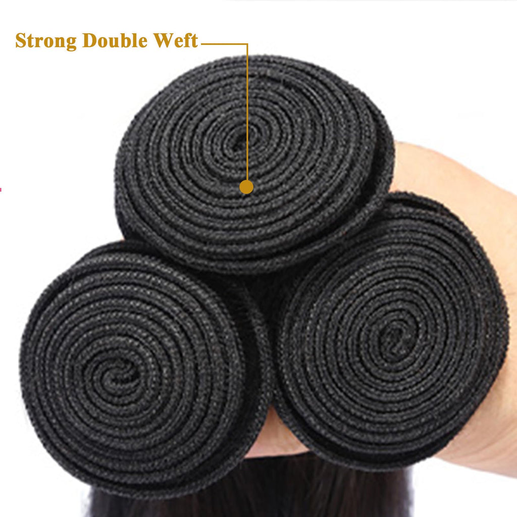 ZZMDS Human Hair Bundles 10 12 14 Inch Body Wave Bundles Human Hair 3 Bundles 12A Brazilian Virgin Body Wave Bundles Natural Color