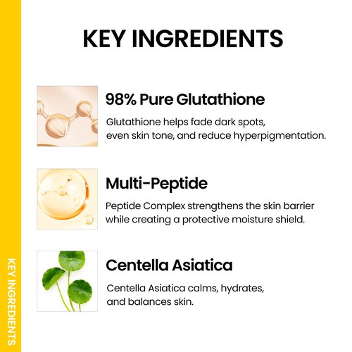 ONGREDIENTS Skin Barrier Glow Mist, Dual-Layer Facial Mist, 98% Pure Glutathione, Multi-Peptide, Centella, Ultra-Fine Spray, Cooling, Dry and Sensitive Skin, Korean Skin Care, 3.38 fl. oz. / 100ml