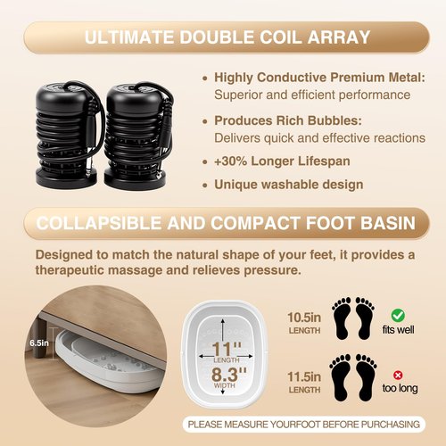 Ionic Foot Bath Detox Machine,Foot Detox Foot Bath Soak Tub with 2 Arrays,80 Disposable Liners,Detox Sea Salt,Folding Foot Spa Bucket,Home Salon-Level Foot Soaking Tub