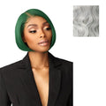 Sensationnel Chicbob Lace Frontwig - Bob Unit 3 Face Framing Glueless Wig Wide 5 Inch Deep Part Synthetic Preplucked Hairline (SILVERBLONDE)