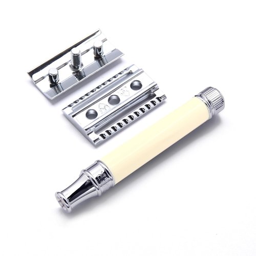 Edwin Jagger Classic Double Edge Safety Razor - Eco-Friendly & Reusable | Imitation Ivory Finish