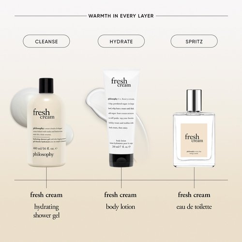 philosophy fresh cream shower gel - with notes of vanilla, heliotrope & tonka bean - 16 fl oz