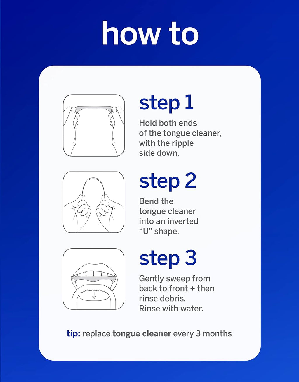 Supersmile Tongue Cleaner - Ergonomic Reusable Scraper, 3 Count for Fresh Breath