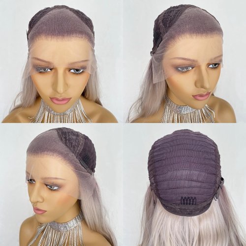 CIMITIKI Highlight Ash Blonde with Brown Colored 13x4 Lace Front Wig Ready to Wear HD Glueless 18Inch Body Wave Pre plucked Natural Hairline for Women
