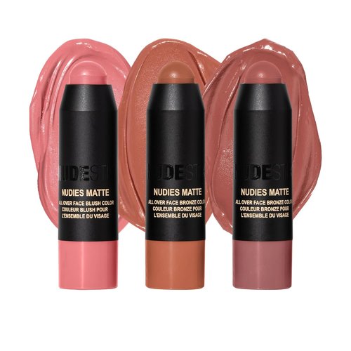 Nudestix Sunkissed Blush & Bronze Mini Kit - Matte Cream Makeup Sticks for Cheeks, Eyes & Lips | Vegan & Travel-Friendly