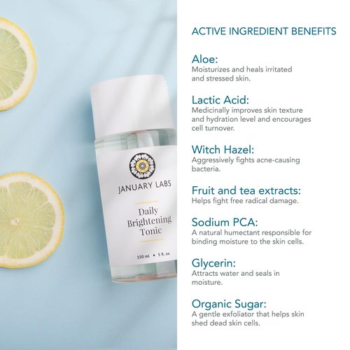 Daily Brightening Tonic, Moisturizing Facial Tonic, Face Toner with Witch Hazel Extract, Hydrating and Detoxifying Toner for Face, 150mL